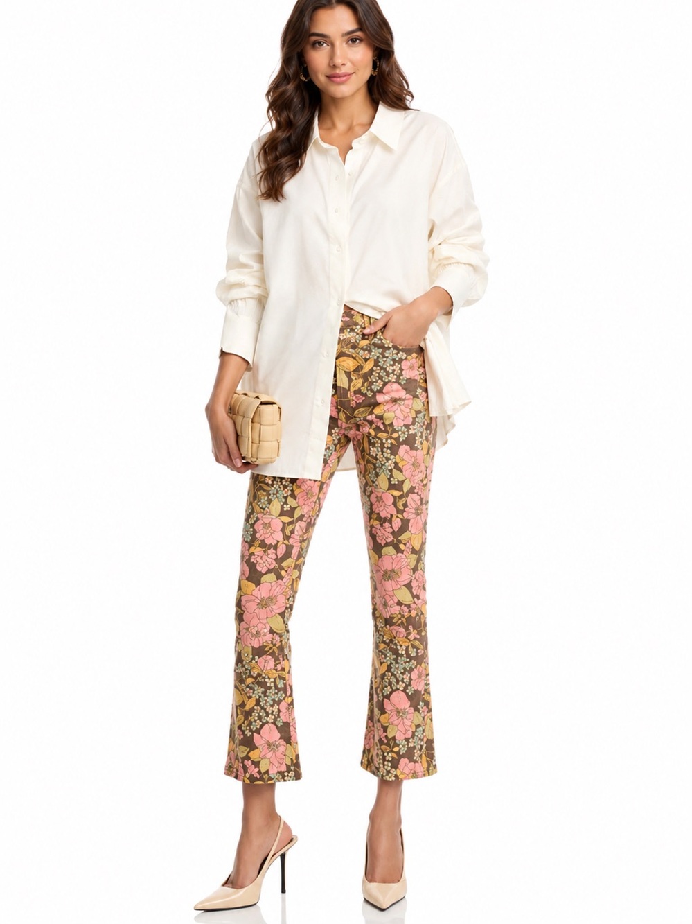 MOTHER The Hustler Bouquet Ankle Jeans in Boutonniere Print NWOT